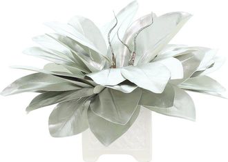 Creative Displays Inc. Handmade Holiday Arrangement With Silver Magnolia Leaves