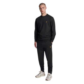 Lyle & Scott Slanke joggingbroek met logo voor heren (Jet Zwart)