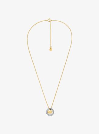 Michael Kors Pav&eacute; and Logo Charm Two-Tone Necklace