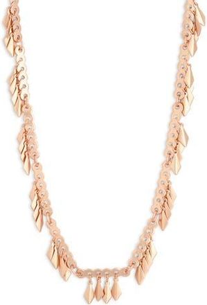 Karine Sultan Long Fringe Necklace in Rose Gold at Nordstrom Rack