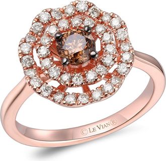 Le Vian Chocolate Diamond Ring set in 14K Strawberry Gold