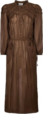 Isabel Marant Abito lungo con ruches - Marrone