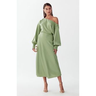 Willa Diara Midi Dress in Sage Green at Nordstrom, Size 10