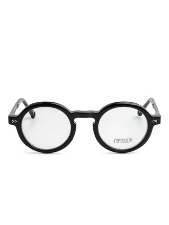 Matsuda round-frame glasses - unisex - Acetate - 46 - Black