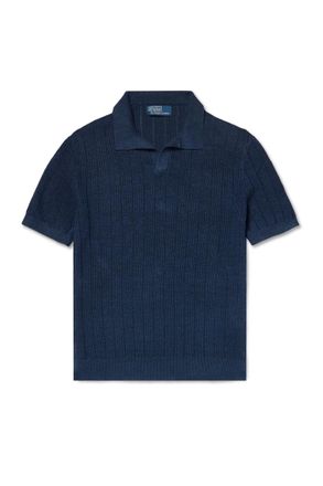 Polo Ralph Lauren Open-Collar Ribbed Linen Polo Shirt