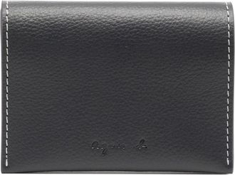 agnès b. logo debossed folded leather wallet - men - Leather - One Size - Blue
