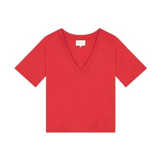 Loulou Studio Faaa V-Neck T-Shirt - female - Loulou Studio - T-Shirts - Red - XS - Tops