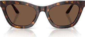 Emporio Armani 55mm Cat Eye Sunglasses in Shiny Havana /Brown at Nordstrom