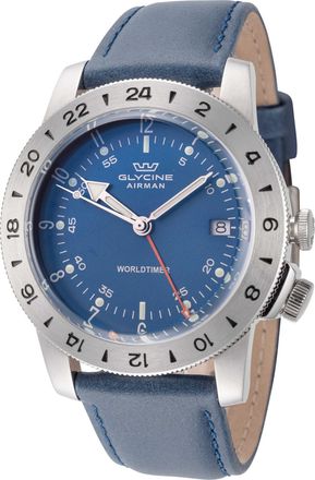 Glycine Airman Worldtimer GMT Mens Watch