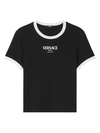 Versace Cropped Black Silk and Nylon Top