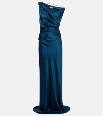 The Sei Draped silk satin gown
