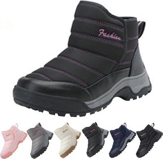 Generic Winter Shoes for Women Slip On Boots Warm Faux Fur Lined Snow Boots Plush Thick Thermal Platform Ankle Booties Outdoor Non-Slip Waterproof Comfortable