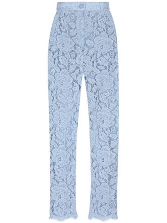 Dolce & Gabbana DNA embroidered lace trousers - Blue