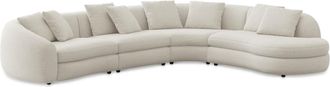 Castlery Fable Extended Chaise Sectional Sofa Right Facing Customized, Performance Classic Twill Cream, Spill Resistant, Ultra Deep Seats for Sofas by Castlery