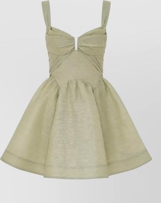 Zimmermann linen silk draped mini dress
