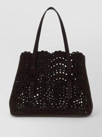 Alaia leather mina 25 tote bag