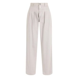 Alberta Ferretti Broeken, Dames, Grijs, S, Katoen, Comfortabele Hoge Taille Lichtgewicht Veelzijdige Broek