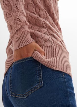 Bonprix Strickpullover BONPRIX, Damen, Gr. 32/34 (XS), rosa (rosenholz), Obermaterial: 100% Polyacryl, loose fit, Pullover Strickpullover, aus Polyacryl, mit 