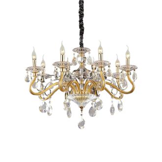 Netlighting Negresco 8 Light Chandelier Gold Finish E14