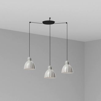 Netlighting Venice 3 Light Cluster Drop Stripes Pendant Lamp in Black