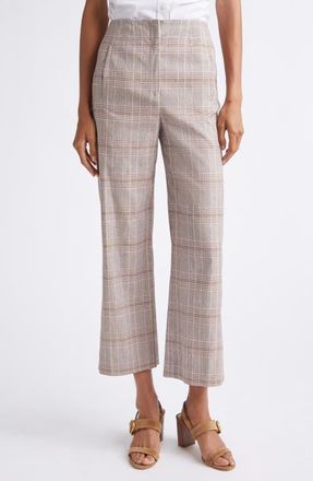 Veronica Beard Dova High Waist Glen Check Ankle Pants in Raisin Multi at Nordstrom, Size 00