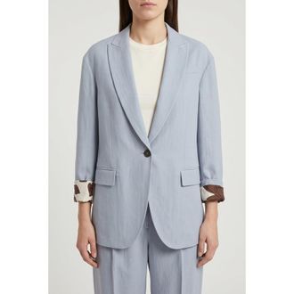 Brunello Cucinelli Light Blue Relaxed Suit, Brand Size 46 (US Size 12)