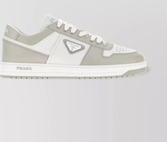 Prada leather two-tone low-top sneakers