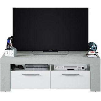 Usinestreet Usinestreet - kit mobile Tv Ambit cm42x120x40h colore bianco/cemento 2 ante 2 nicchie
