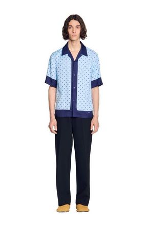 Sandro Micro cross motif shirt in Sky Blue at Nordstrom, Size Xx-Large