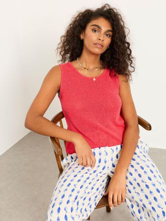 Fat Face FatFace Bree Red Knitted Tank Top