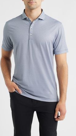 Johnnie-O Rud Geo Print Performance Jersey Polo in Heather Black at Nordstrom, Size Xx-Large