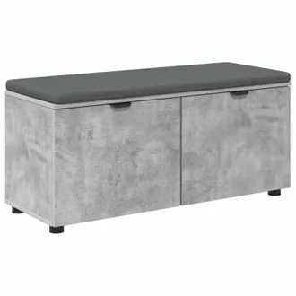vidaXL Banco De Entrada Con Coj&iacute;n Gris Concreto 100 X 38 X 46 Cm Vidaxl
