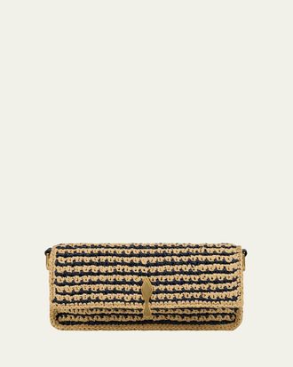Christian Louboutin Bettina Mini Crossbody Bag in Striped Crochet Raffia
