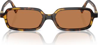 Miu Miu 0mu 11zs Rectangular Tortoiseshell Acetate Sunglasses