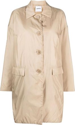 Aspesi Parka Americano - Dames - Parka Jassen - Beige - M - Leer - Jassen