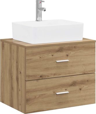 vidaXL Juego De Muebles De Ba&ntilde;o Roble Artisan Madera De Ingenier&iacute;a Vidaxl