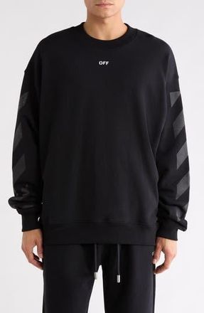 Off-white Cornely Diagonal Skate Graphic Sweatshirt in Black-White at Nordstrom Rack, Size X-Large