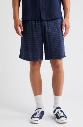 Topman Blue Check Flannel Shorts in Navy at Nordstrom Rack, Size Xx-Large