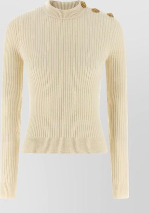 Balmain cashmere-blend ribbed slim-fit crew-neck jumper