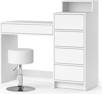 Vicco Tocador Naara, Blanco, 110.5 cm con taburete Vicco