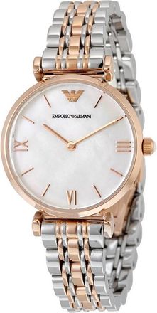 Emporio Armani Mens Gianni Two-Hand Two-Tone Stainless Steel Watch - Silver & Gold - One Size