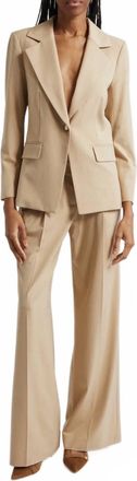 Veronica Beard Rimini Pleated Wide-Leg Pants In Cream