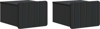 vidaXL Mesita De Noche De Pared 2 Uds. Negro 33 X 34,5 X 24 Cm Vidaxl