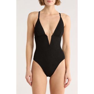 Good American Always Fits Plunge One-Piece Swimsuit in Black at Nordstrom Rack, Size Xx-Small/x-Small