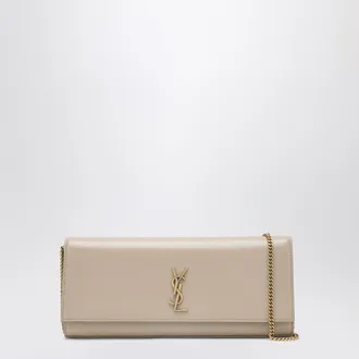 Saint Laurent Kate clutch in beige grain de poudre leather