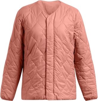Under Armour Womens Diamond Snap Button Zipped Pocket Puffer Jacket in Pink - Size 12 UK