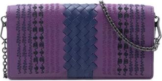Bottega Veneta Pre-owned Cross Body Bags, female, Purple, Size: ONE SIZE Pre-owned Leather Crossbody Bag