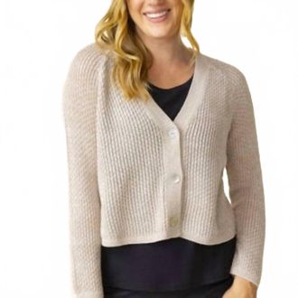 Habitat To Live In Coastal Crochet Cardigan In Oatmeal