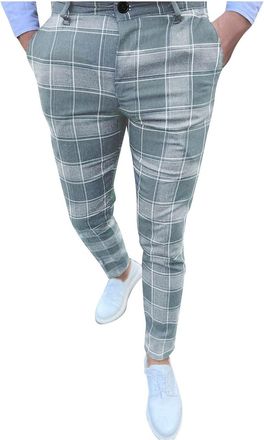 Generic Mens Chino Trousers, Checked Fabric Trousers, Long, Regular Fit, Stretch Trousers, Checked Pattern, Mens Trousers, Cotton Trousers, Mens Trousers, Cas