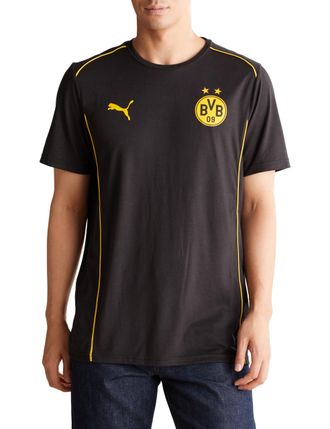 Puma Borussia Dortmund Casuals Mens T-Shirt, Black Faster Yellow, XL